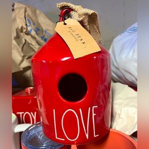 NWT Rae Dunn “Love” Limited Edition Ceramic Birdhouse